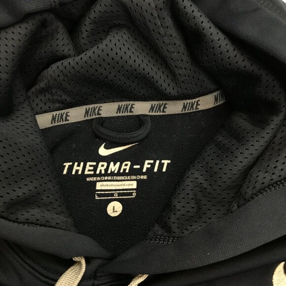 Nike Therma Fit Men Large Blue Gray Logo Long Sleeve Athletic Hoodie Pullover - Picture 6 of 7